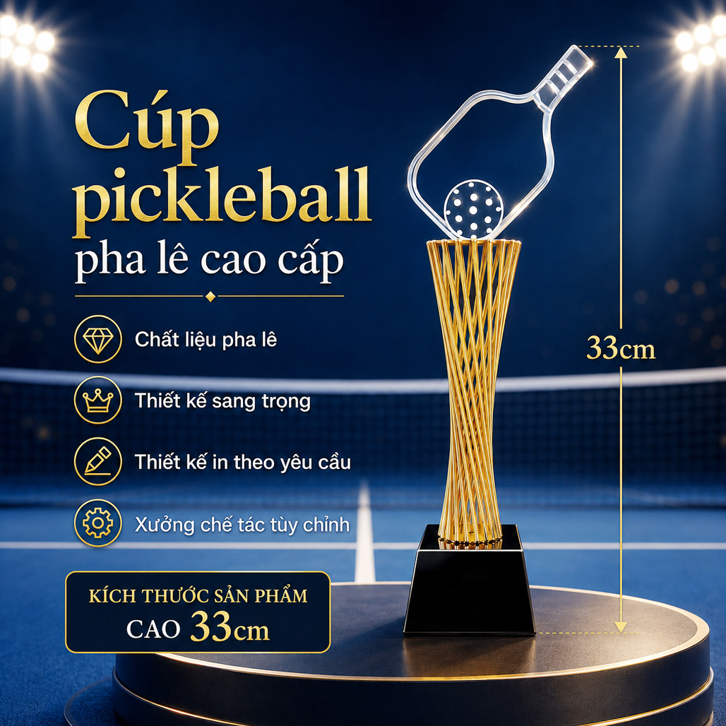 Cúp pickleball pha lê 21