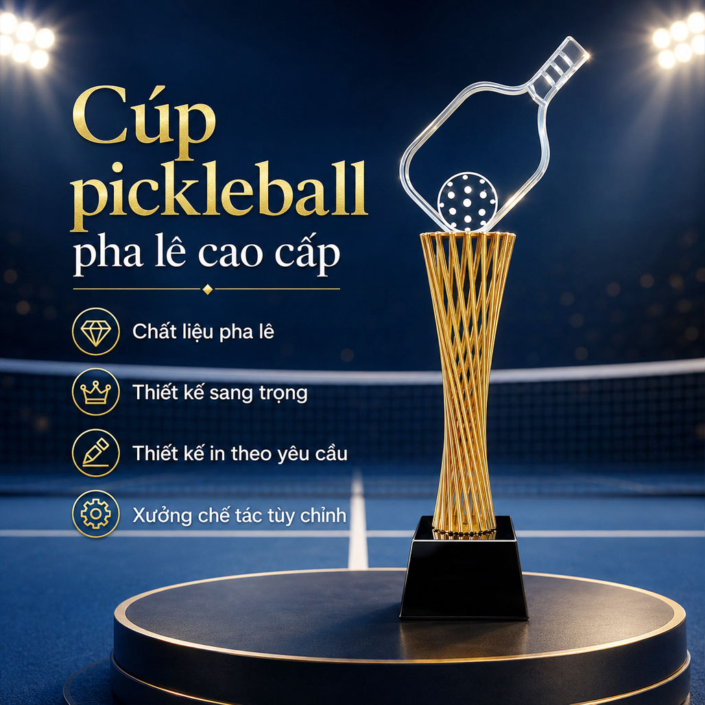 Cúp pickleball pha lê 21