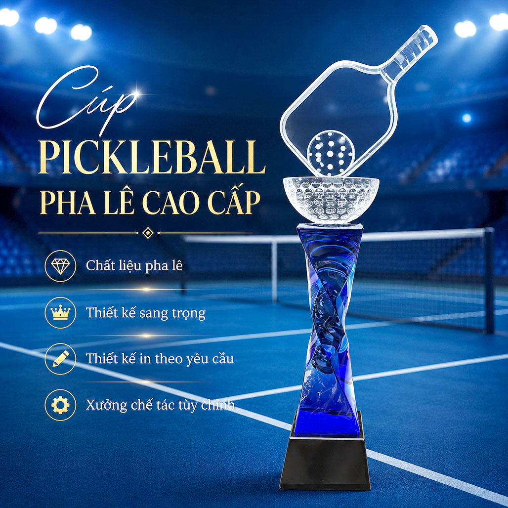 Cúp pickleball pha lê 22