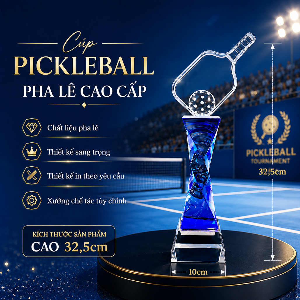 Cúp pickleball pha lê 23