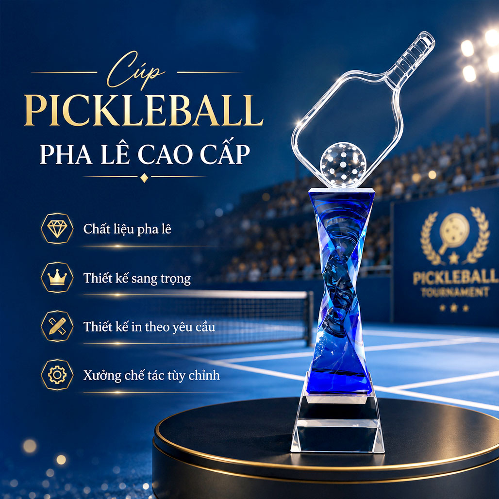 Cúp pickleball pha lê 23