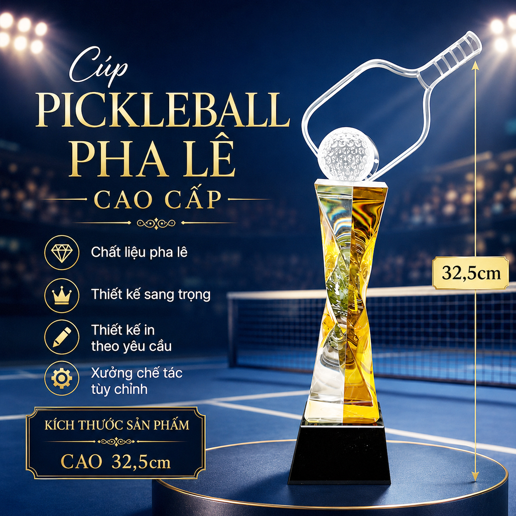 Cúp pickleball pha lê 26
