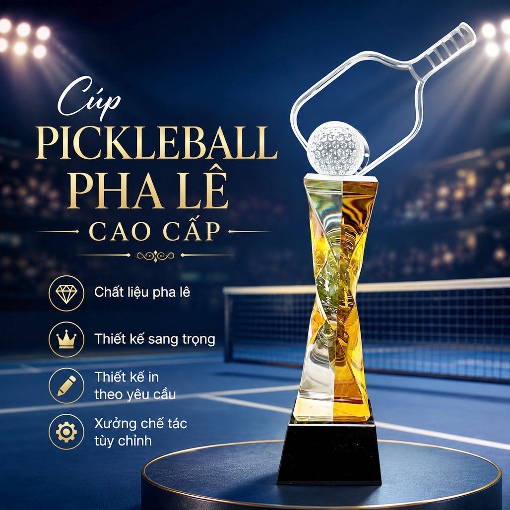 Cúp pickleball pha lê 26