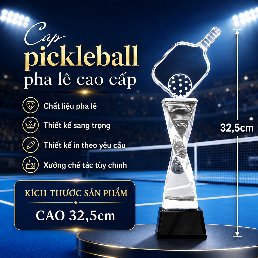 Cúp pickleball pha lê 27