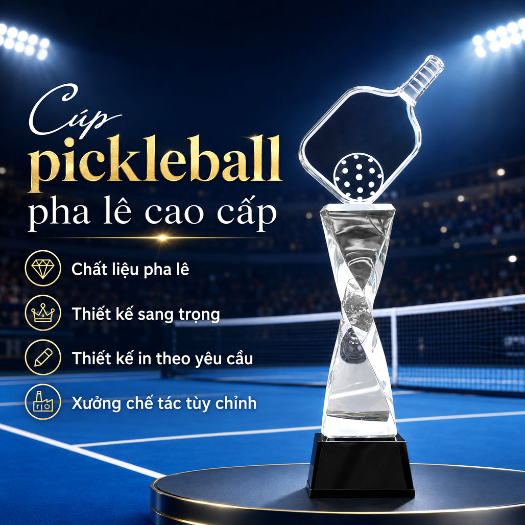Cúp pickleball pha lê 27