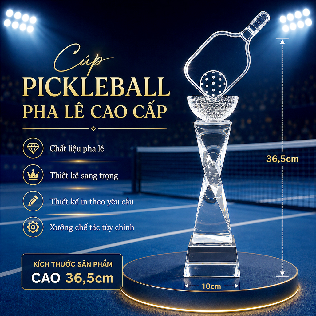 Cúp pickleball pha lê 28