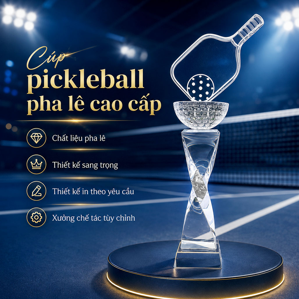 Cúp pickleball pha lê 28
