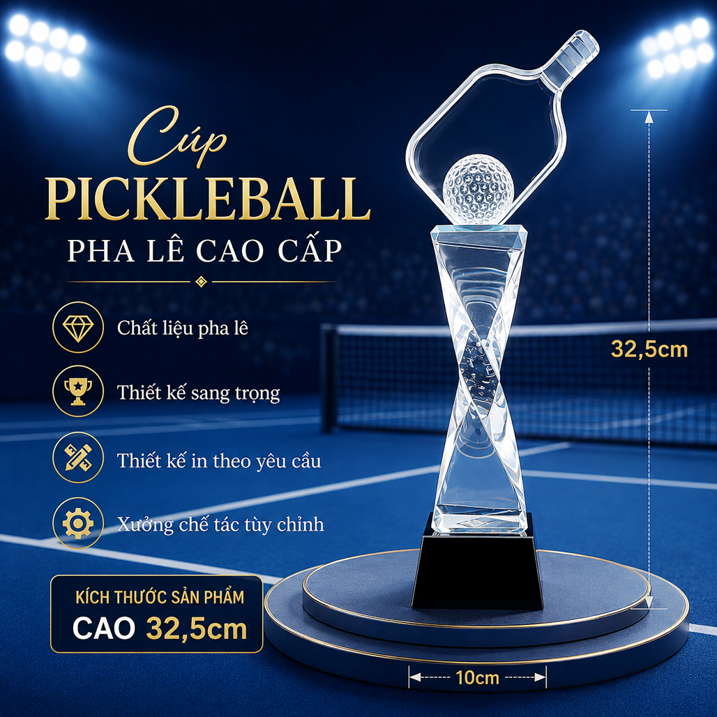 Cúp pickleball pha lê 29