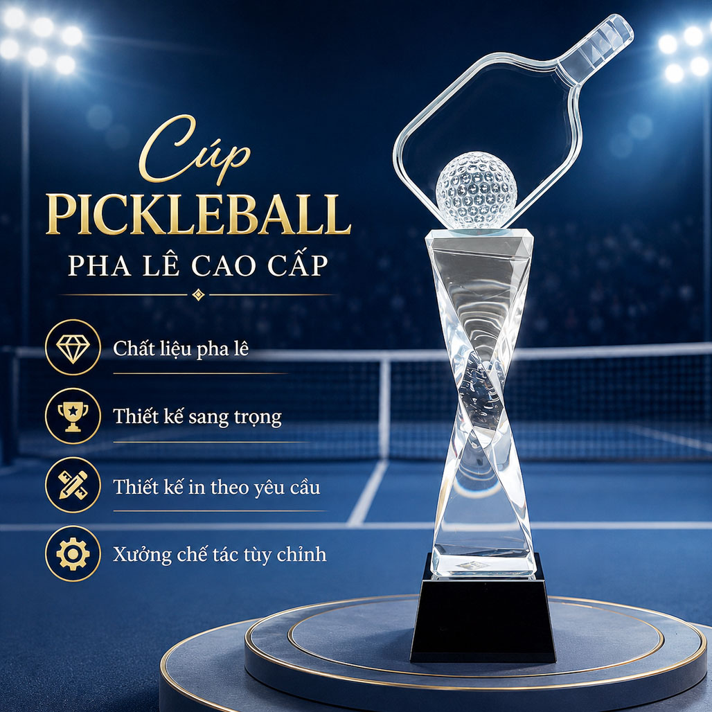 Cúp pickleball pha lê 29
