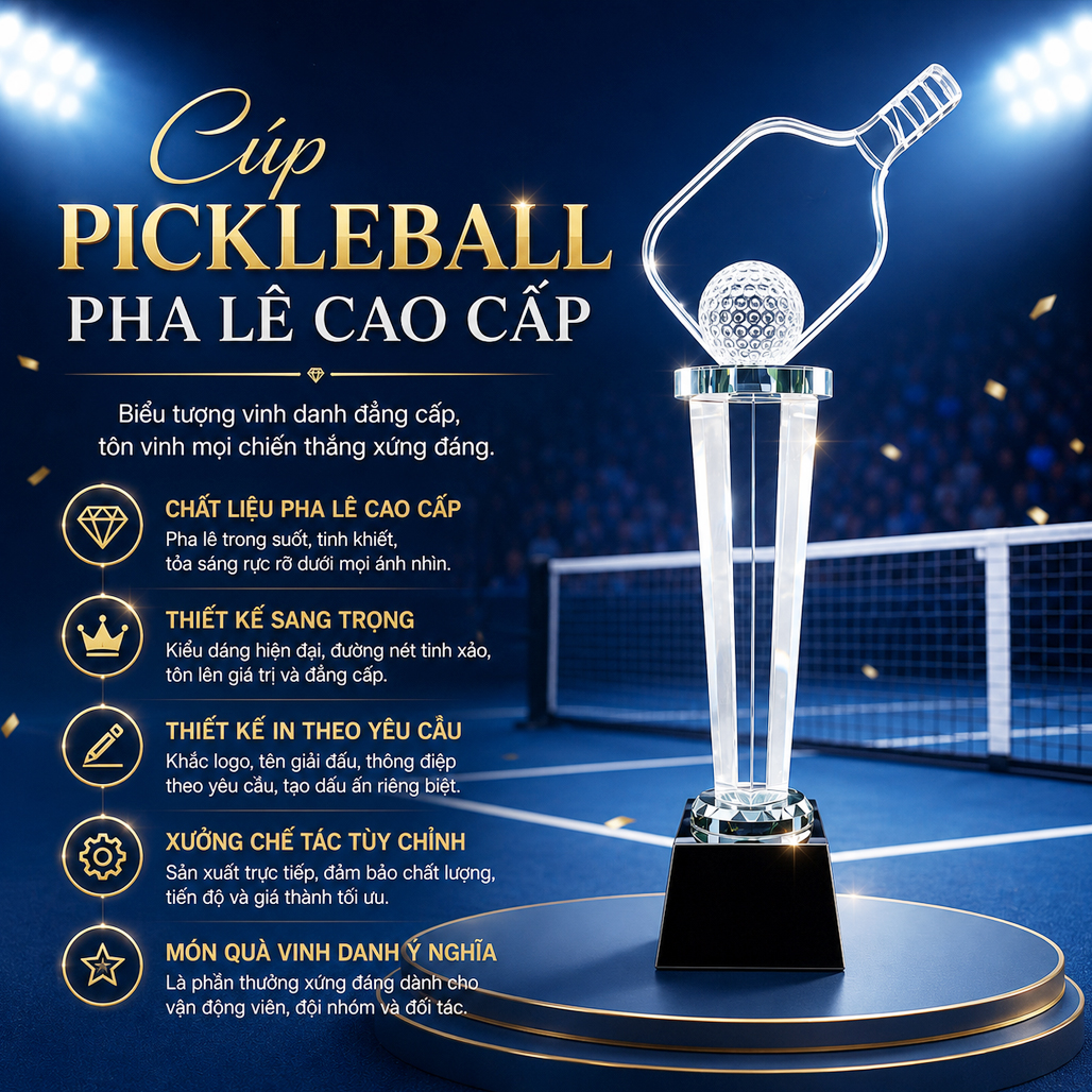 Cúp pickleball pha lê 31