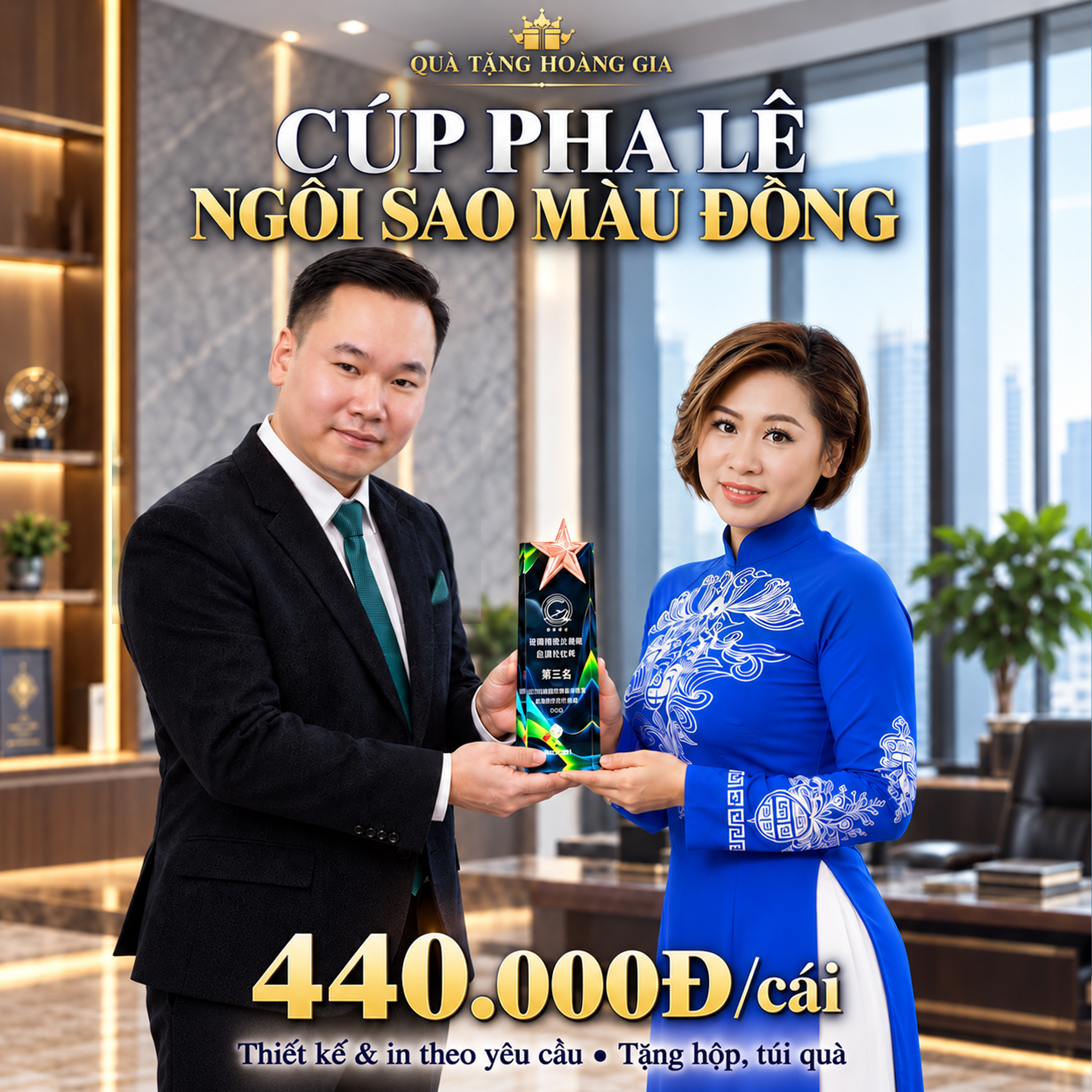 Cúp Pha Lê Ngôi Sao Đồng CVD56