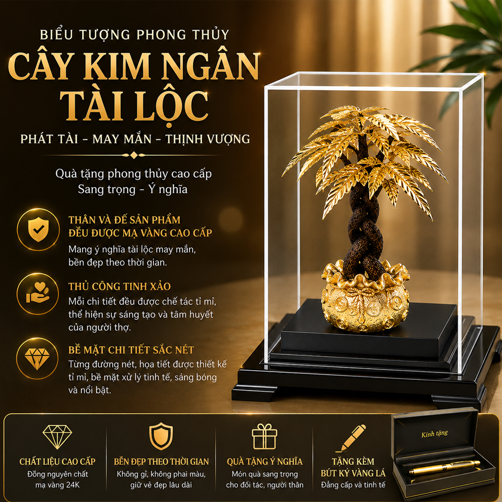 Đồ Trang Trí Cây Kim Ngân Mạ Vàng QTV 27