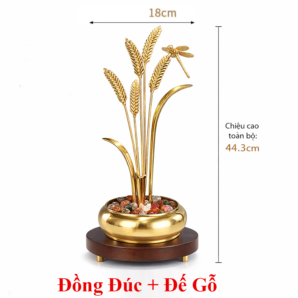 Đồ Trang Trí Chậu Lúa Vàng 5 Bông QTV 23