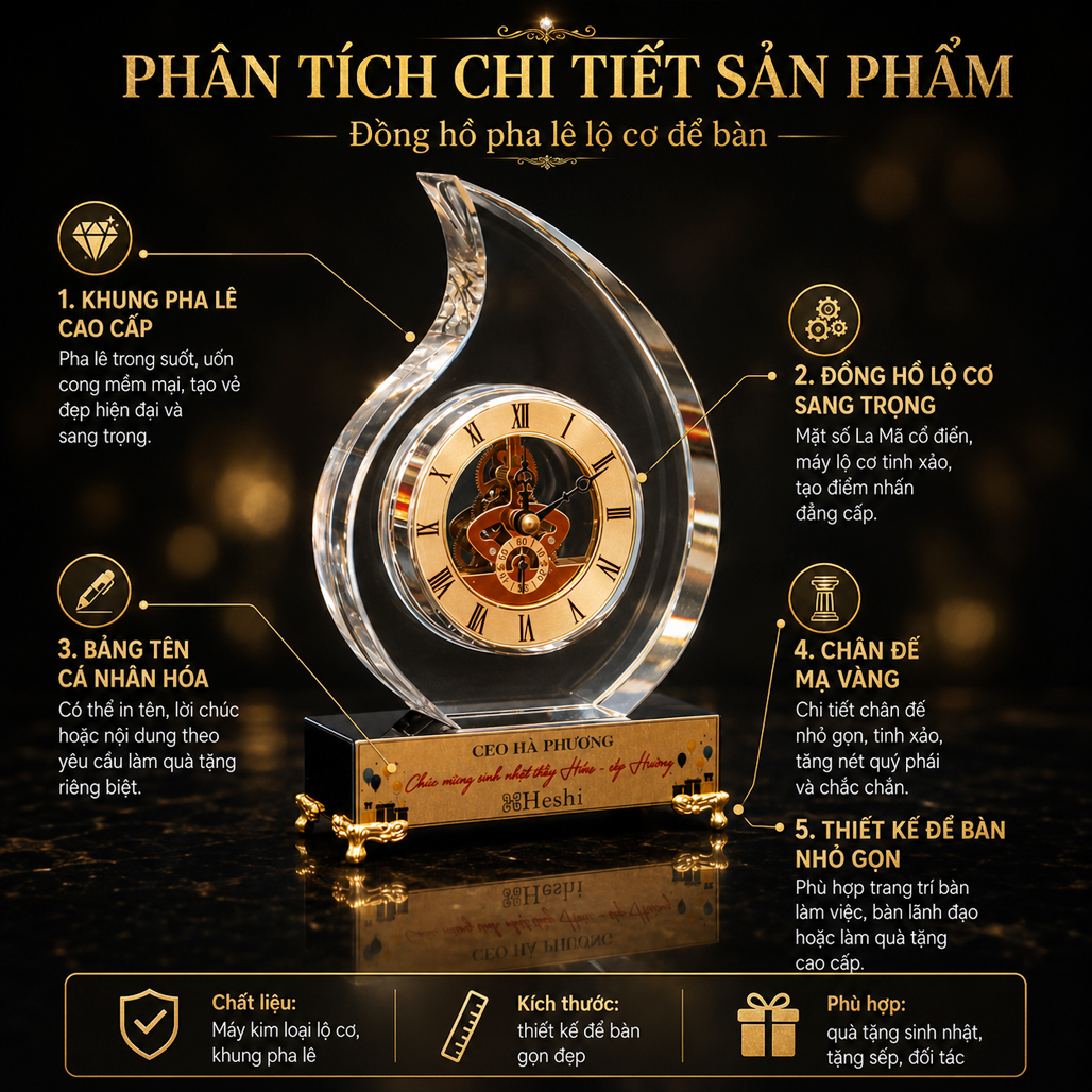 Đồng Hồ Pha Lê Ngọn Lửa Lộ Cơ
