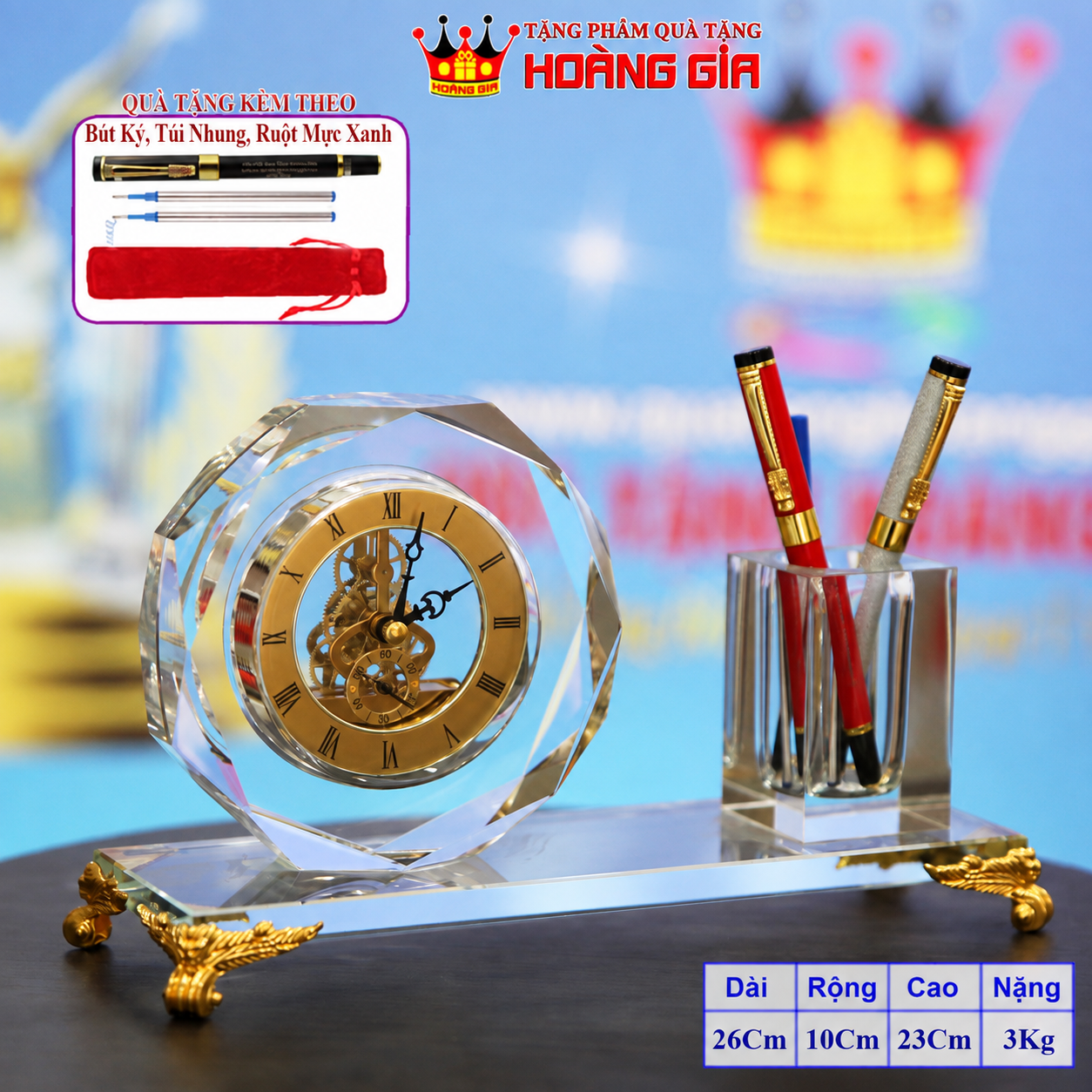 Đồng Hồ Pha Lê Ngựa Như Ý - Quà Tặng Sếp