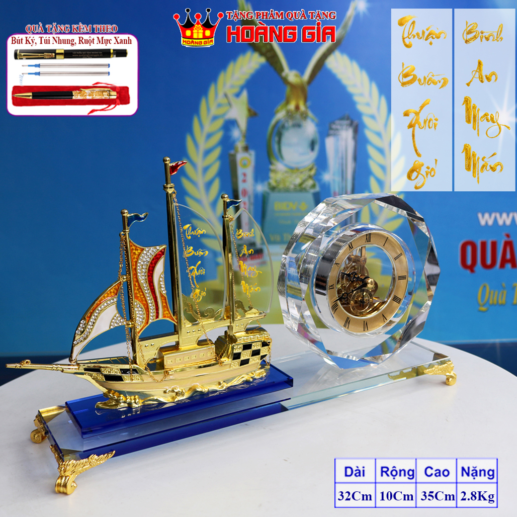 Đồng Hồ Pha Lê Thuận Buồm Xuôi Gió Phong Cách Quý Phái