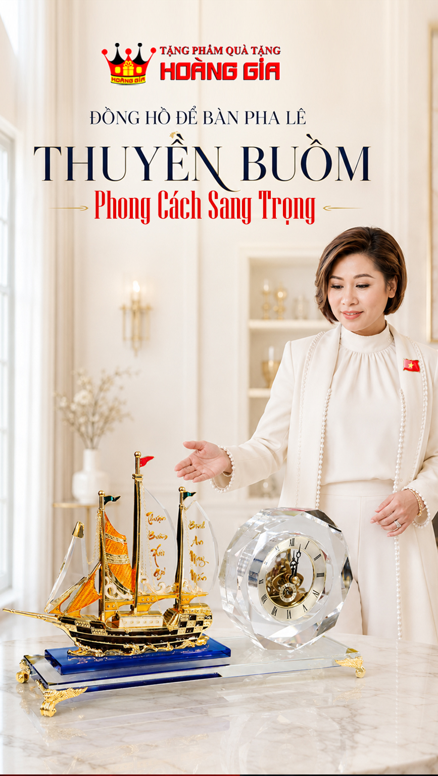 Đồng Hồ Pha Lê Thuận Buồm Xuôi Gió Phong Cách Sang Trọng