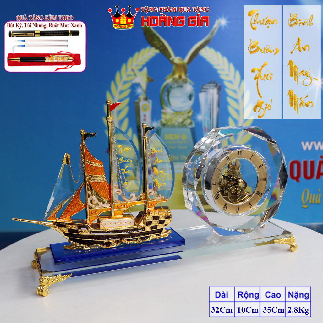 Đồng Hồ Pha Lê Thuận Buồm Xuôi Gió Phong Cách Sang Trọng