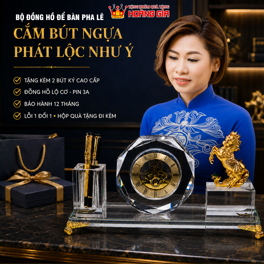 Đồng Hồ Pha Lê Thuận Buồm Xuôi Gió Phong Cách Truyền Thống