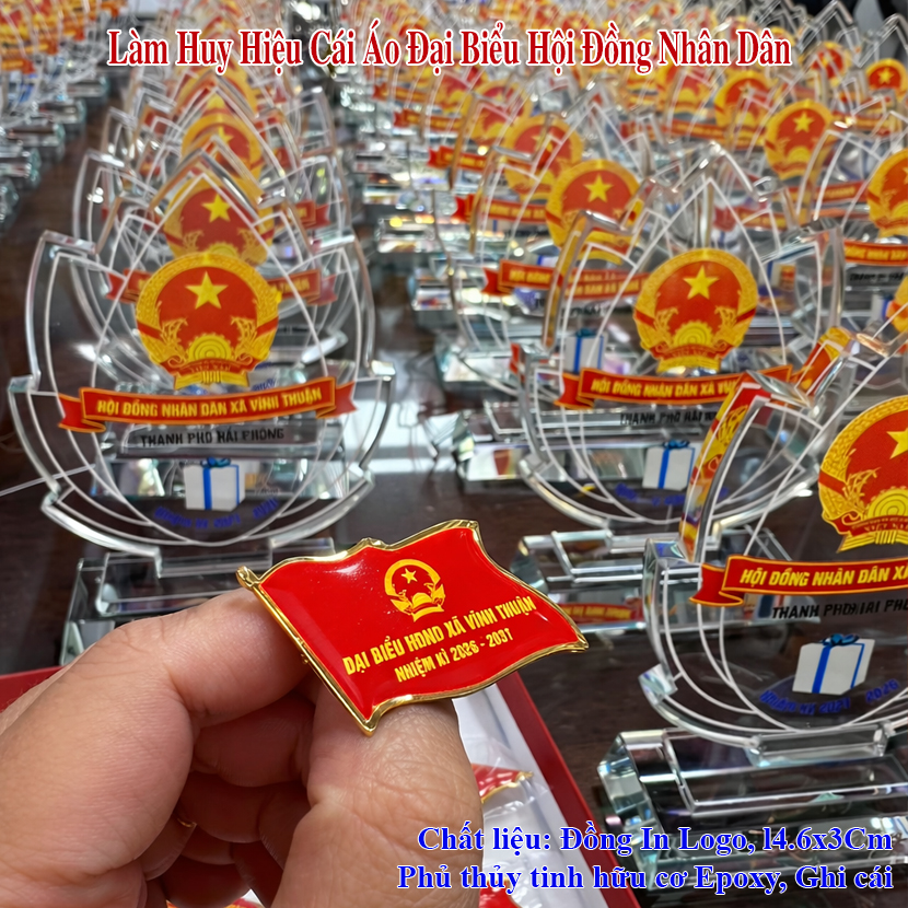 Huy Hiệu Cái Áo In Hình Quốc Huy Đeo Ngực Biểu Đại Biểu Quốc Hội, Hội Đồng Nhân Dân QĐH72