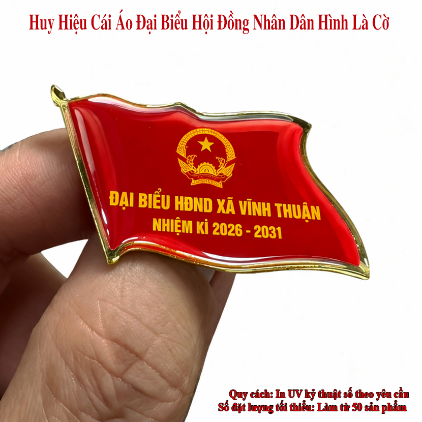 Huy Hiệu Cái Áo In Hình Quốc Huy Đeo Ngực Biểu Đại Biểu Quốc Hội, Hội Đồng Nhân Dân QĐH72
