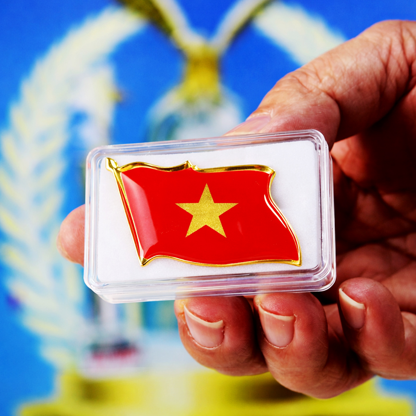 Huy Hiệu Cái Áo In Hình Quốc Huy Đeo Ngực Biểu Đại Biểu Quốc Hội, Hội Đồng Nhân Dân QĐH72