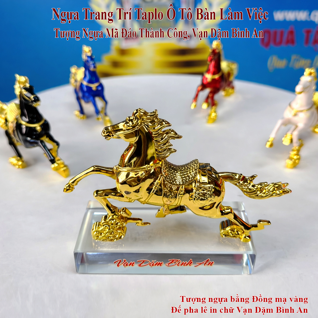 Ngựa Ngũ Hành Trang Trí Taplo Ô Tô Bàn Làm Việc, để ô tô, decor MĐ 57