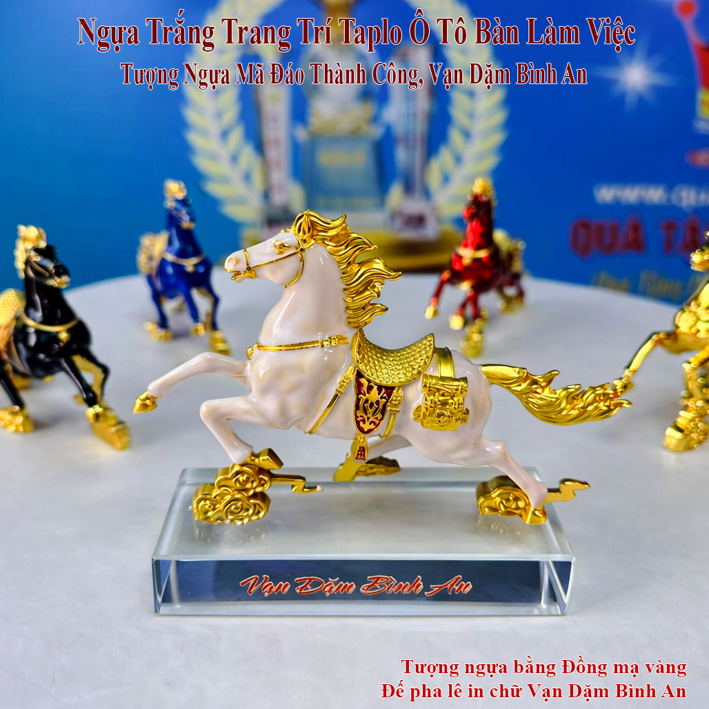 Ngựa Ngũ Hành Trang Trí Taplo Ô Tô Bàn Làm Việc, để ô tô, decor MĐ 57