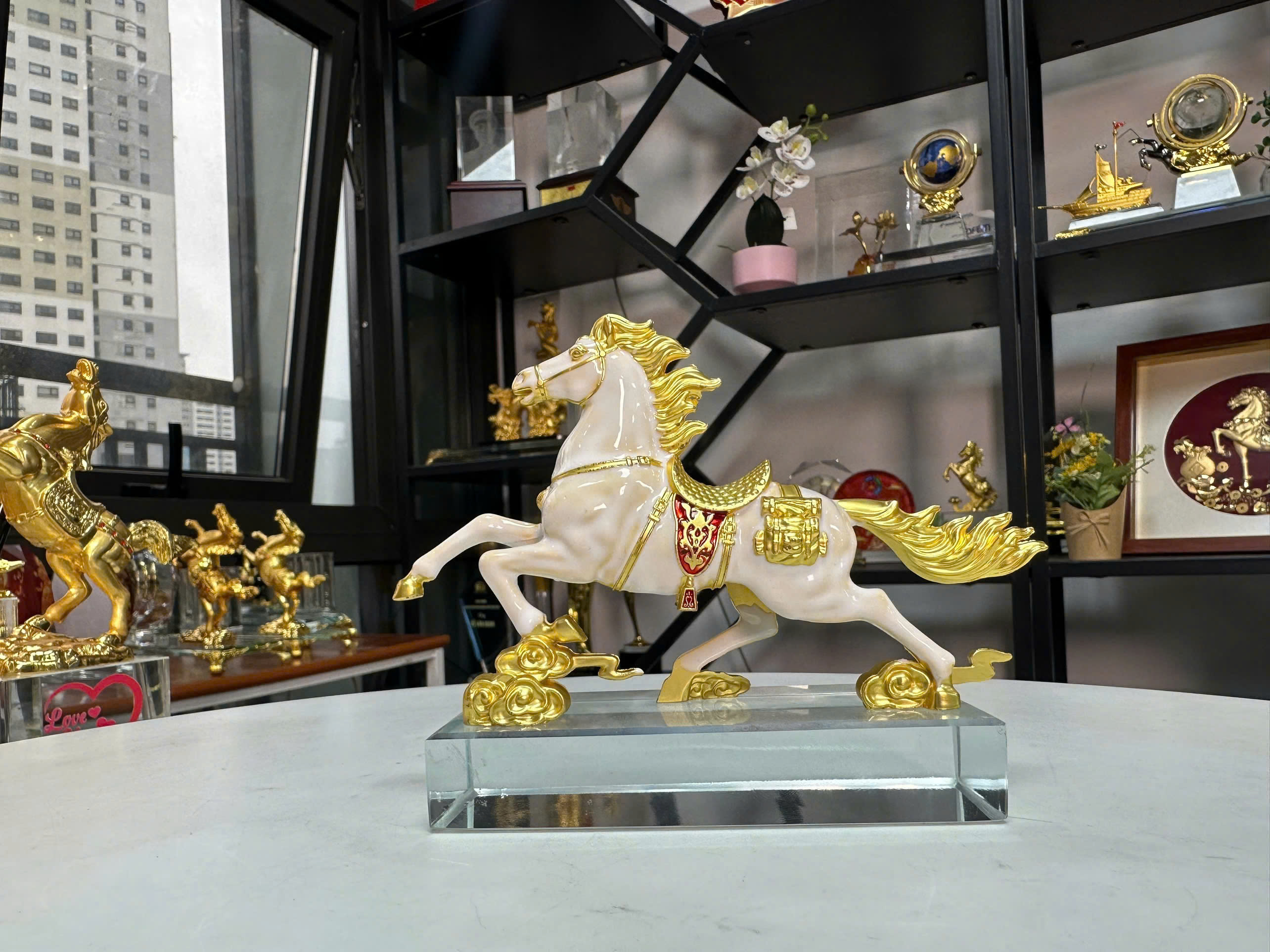 Ngựa Ngũ Hành Trang Trí Taplo Ô Tô Bàn Làm Việc, để ô tô, decor MĐ 57