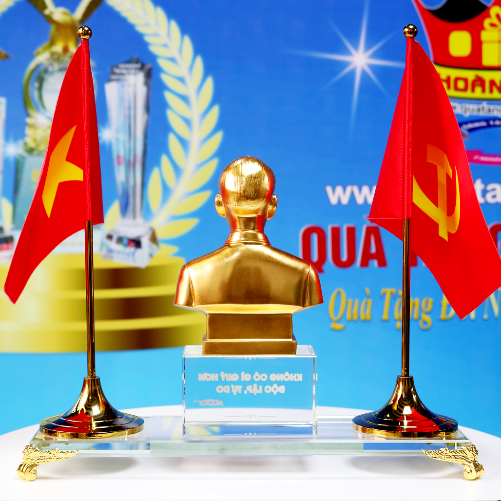 Quà Tặng Đại Hội Đảng Tượng Bác Hồ Mạ Vàng