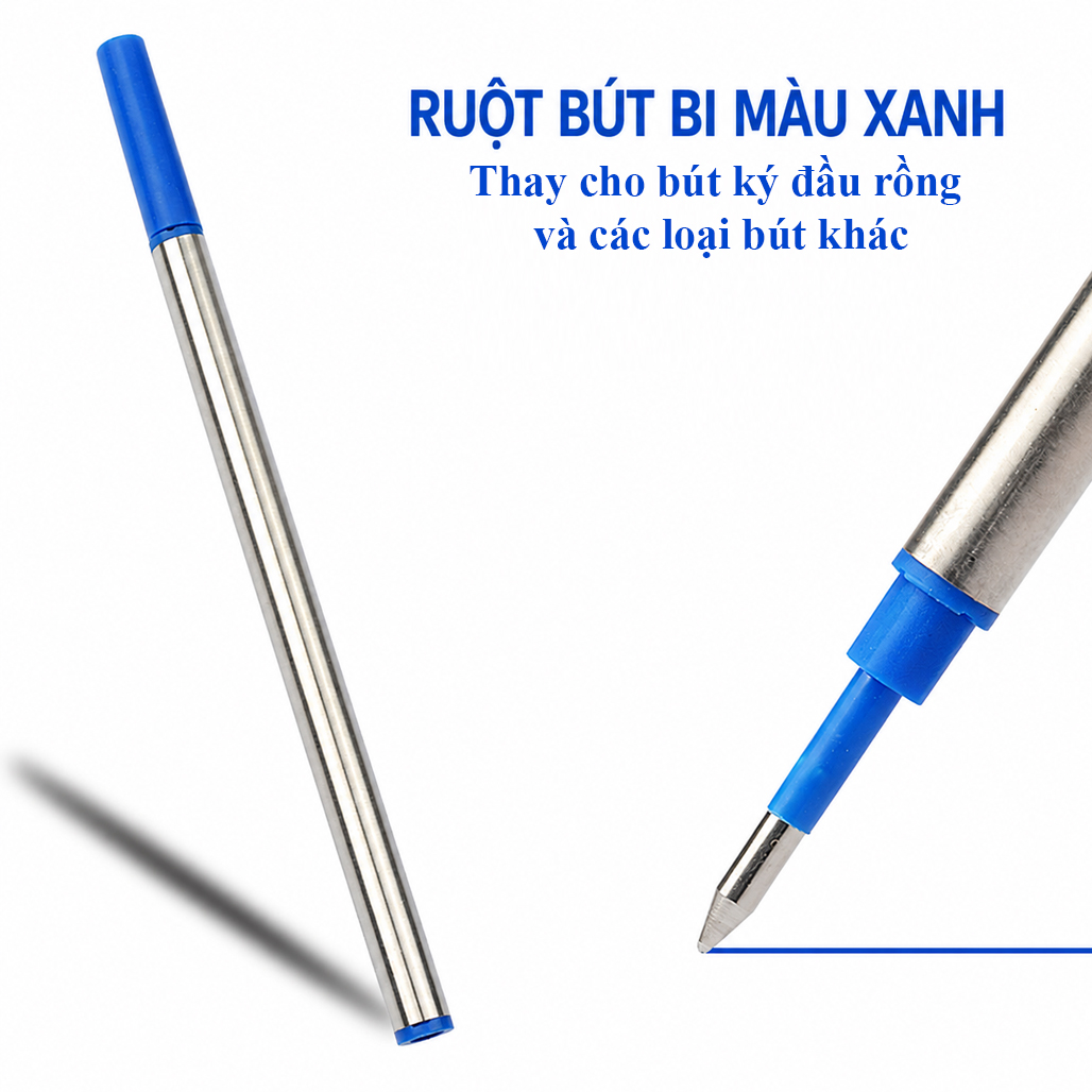 Ruột Bút Bi Ngòi 0.5mm Màu Xanh Mực Gel BQT 34A