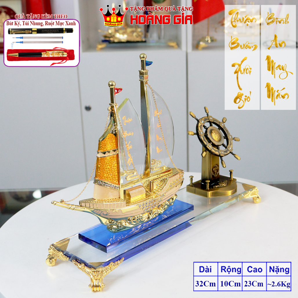 Thuyền Buồm Pha Lê Phong Cách Truyền Thống Cùng Bánh Lái