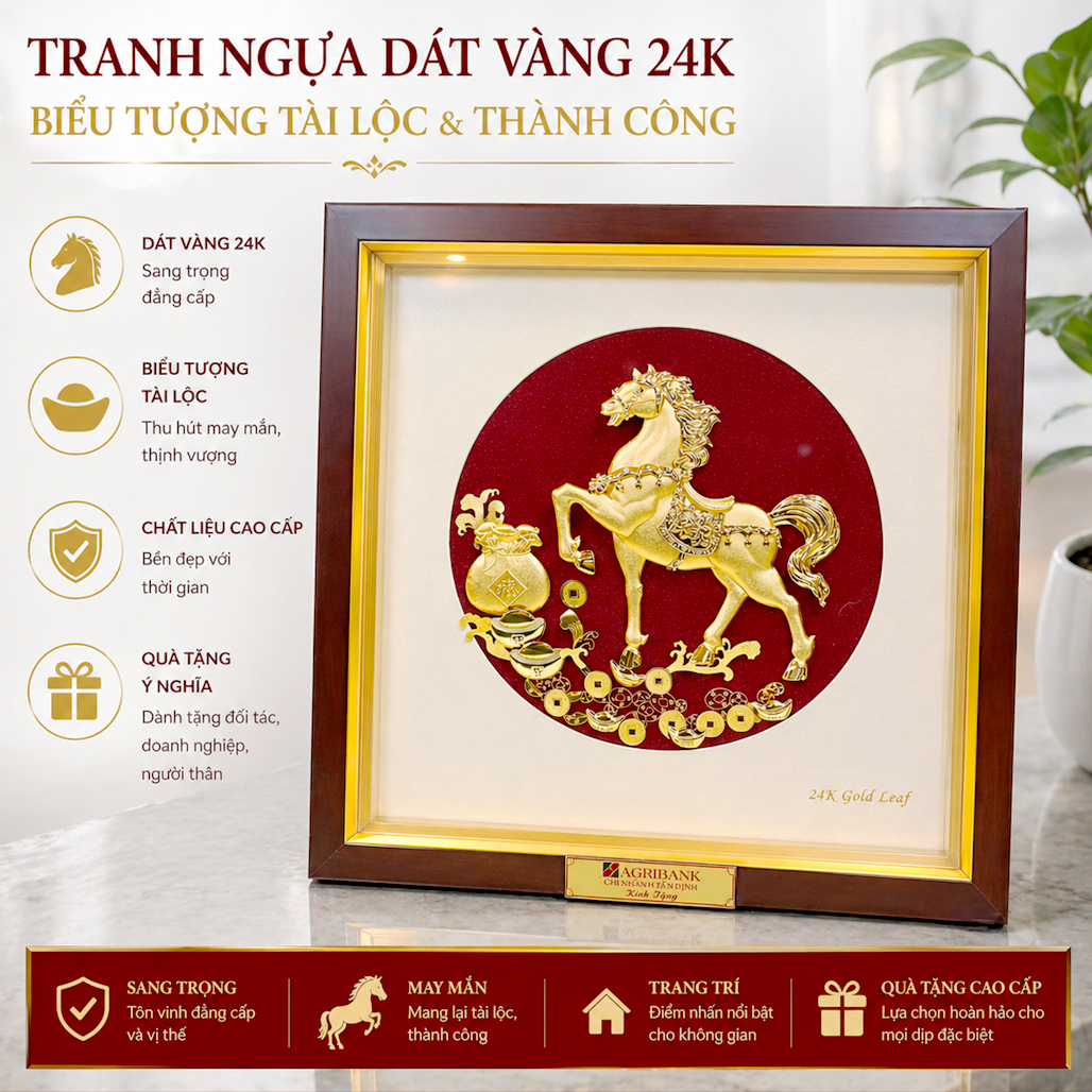 Tranh Ngự Dát Vàng 30x30Cm QTV 20