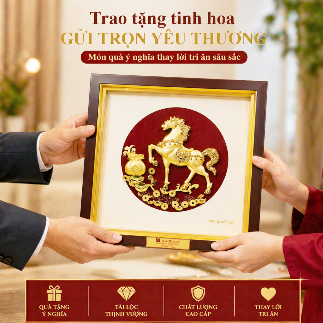 Tranh Ngự Dát Vàng 30x30Cm QTV 20