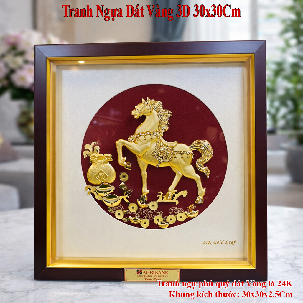 Tranh Ngự Dát Vàng 30x30Cm QTV 20