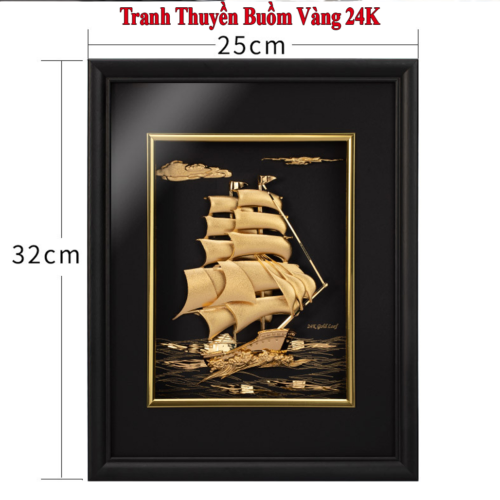 Tranh Thuận Buồm Xuôi Gió Dát Vàng 24K QTV16