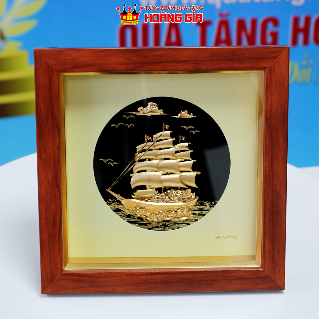 Tranh Thuận Buồm Xuôi Gió Dát Vàng 24K QTV18