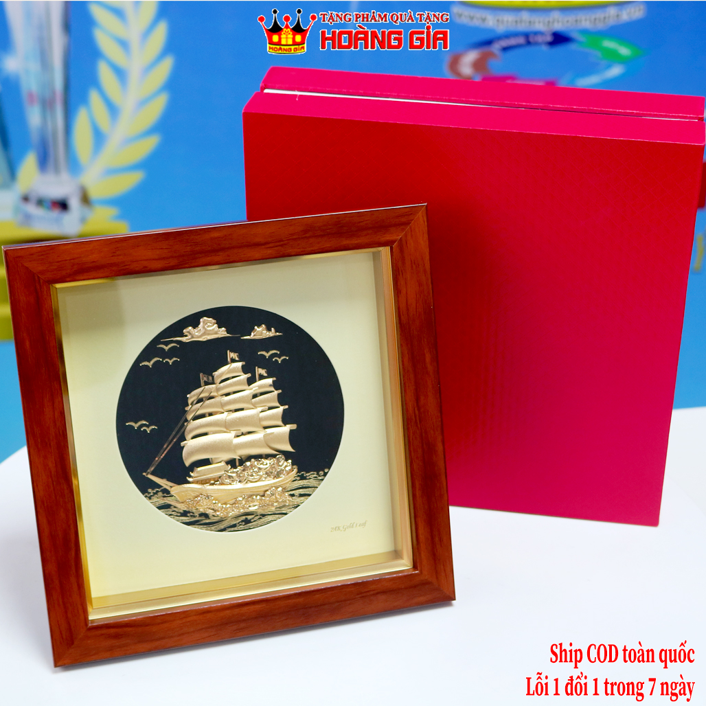 Tranh Thuận Buồm Xuôi Gió Dát Vàng 24K QTV18