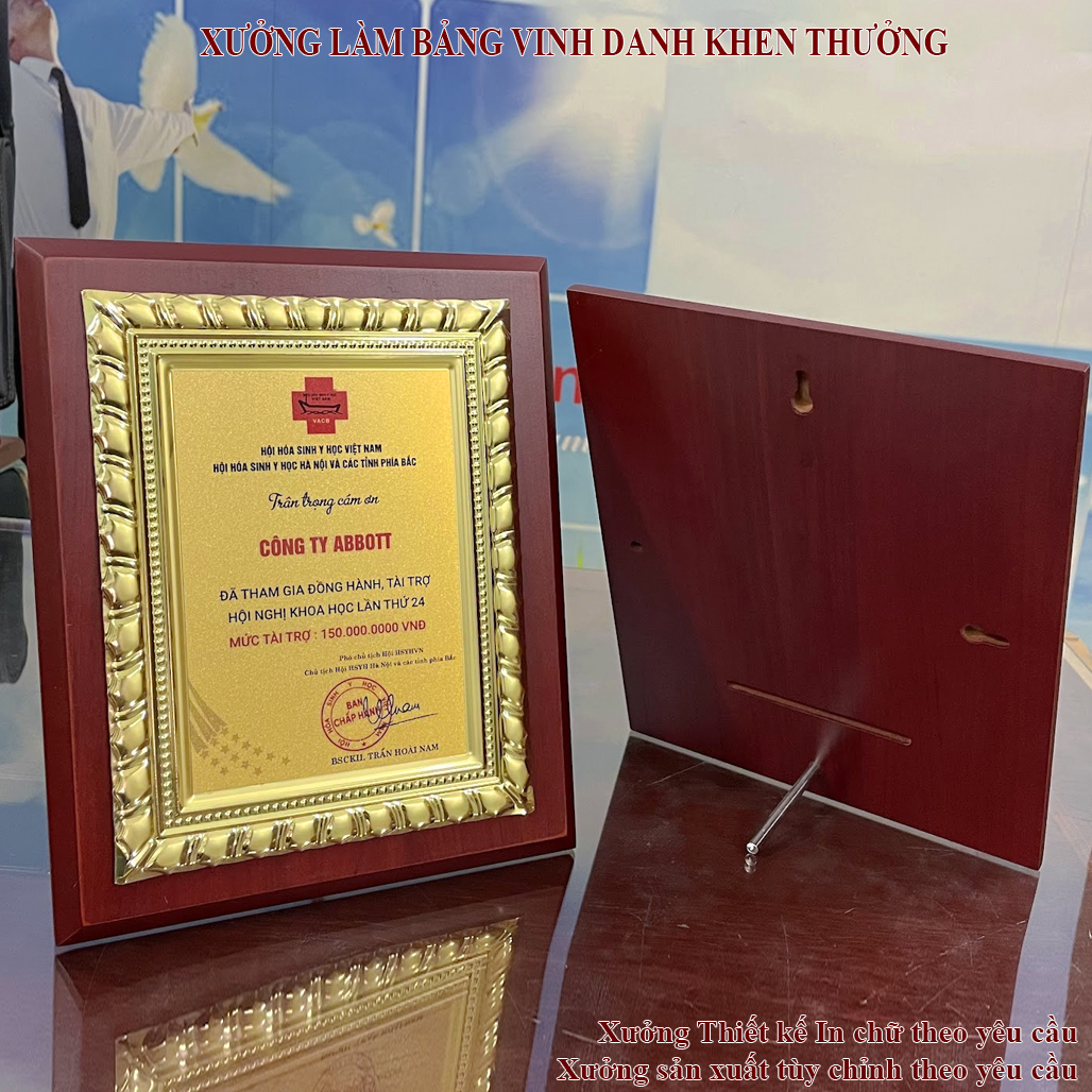 Xưởng Làm Bảng Vinh Danh,  Bằng Chứng Nhận Gỗ Đồng BVD75A