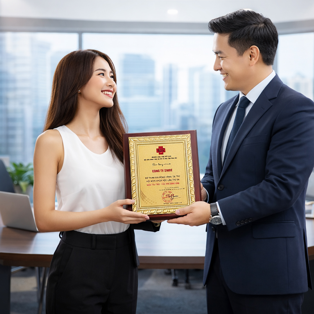 Xưởng Làm Bảng Vinh Danh,  Bằng Chứng Nhận Gỗ Đồng BVD75A
