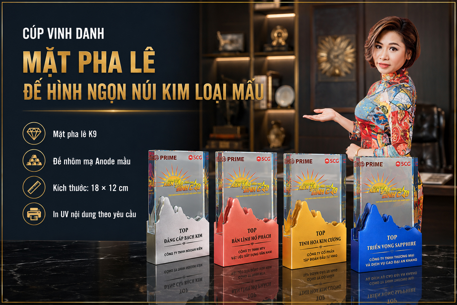 Mẫu Cúp Pha Lê Vinh Danh Ngọn Núi Kim Loại Mầu Banner.jpg