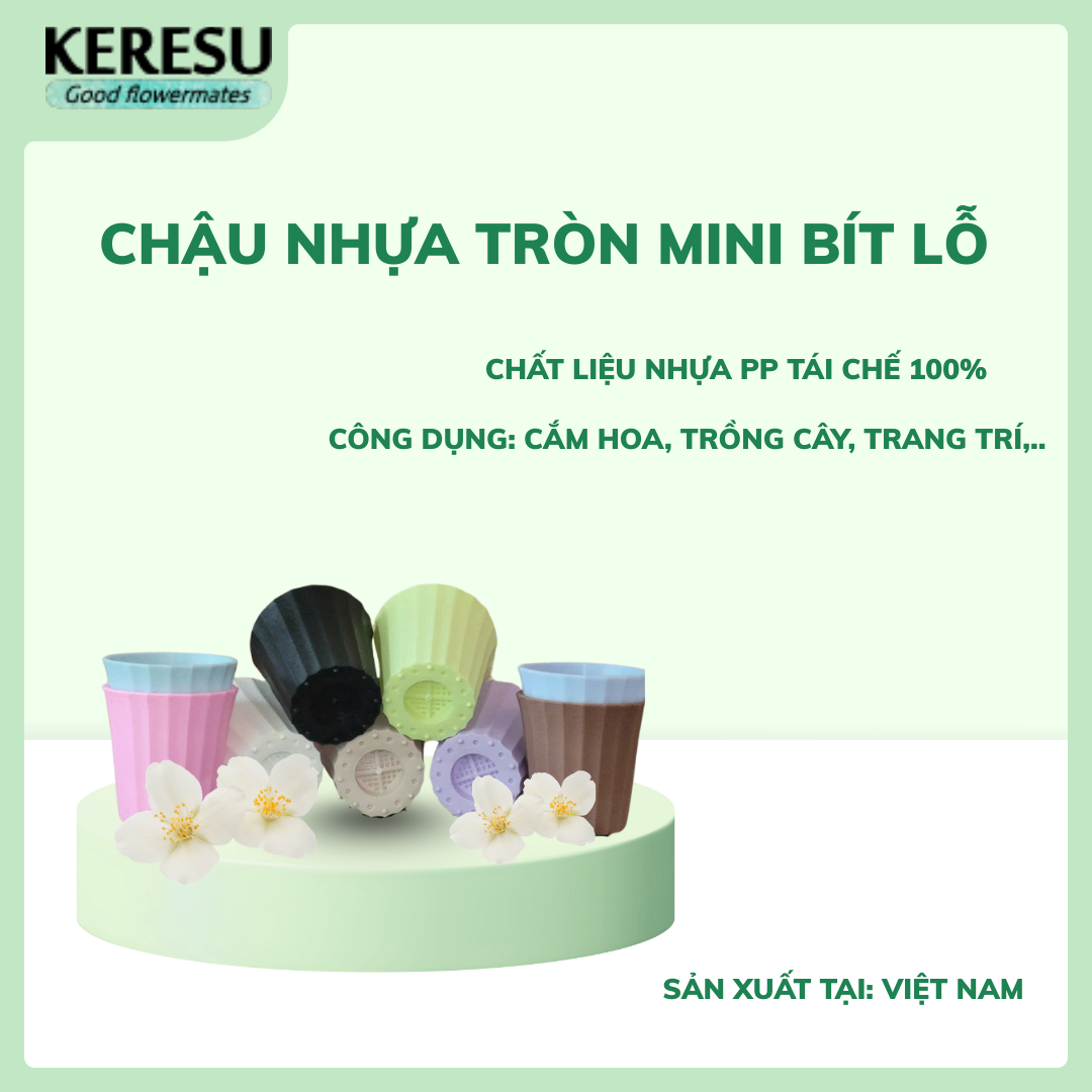 Chậu Nhựa Tròn mini bít lỗ KJ400RS