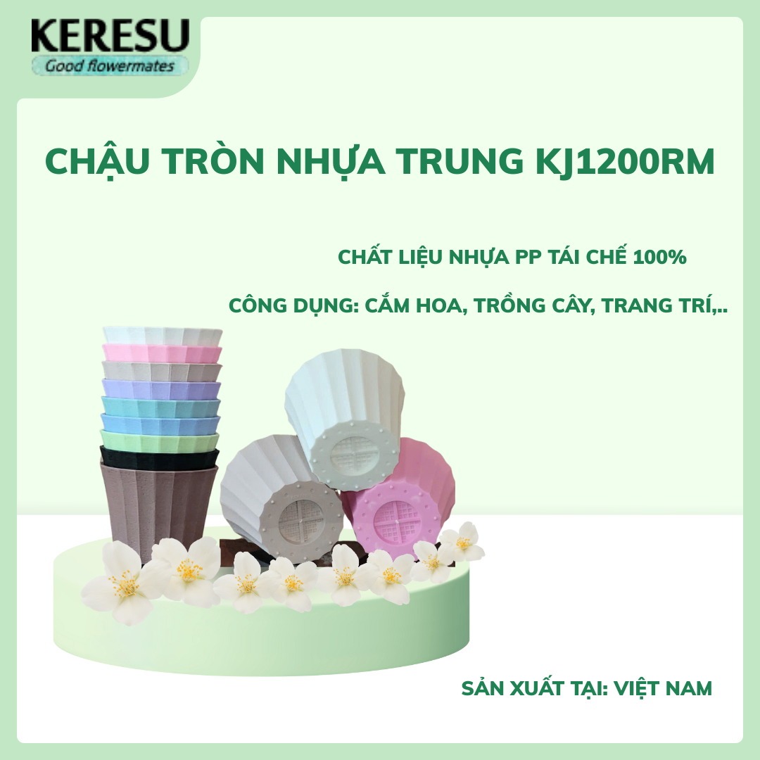 Chậu Nhựa Tròn Trung Bít lỗ KJ1200RM