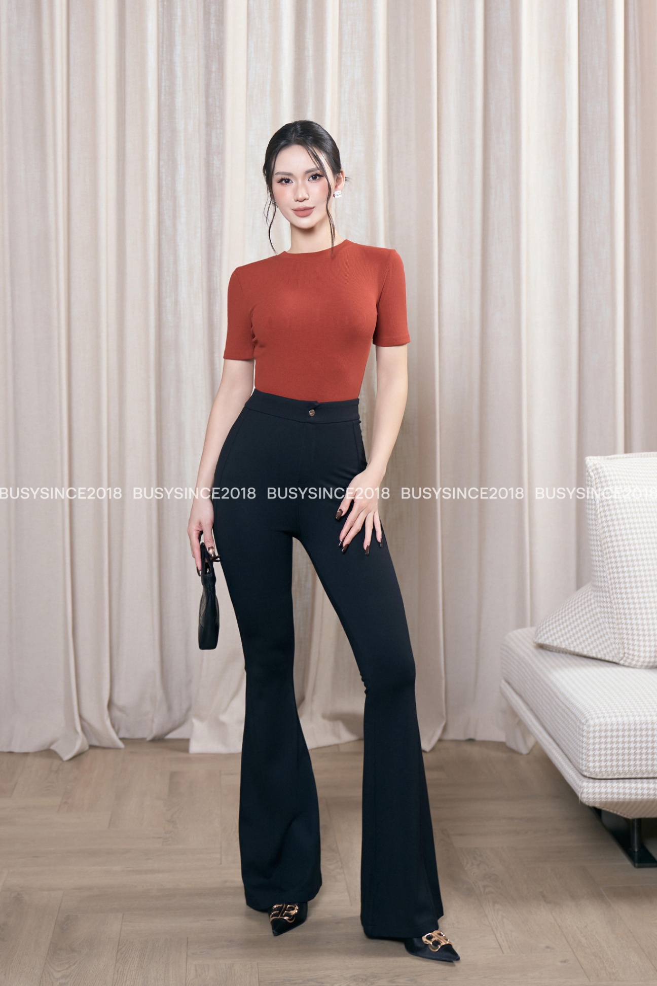 ÁO NGẮN TAY CỔ BO DÁNG THƯỜNG NT33T
