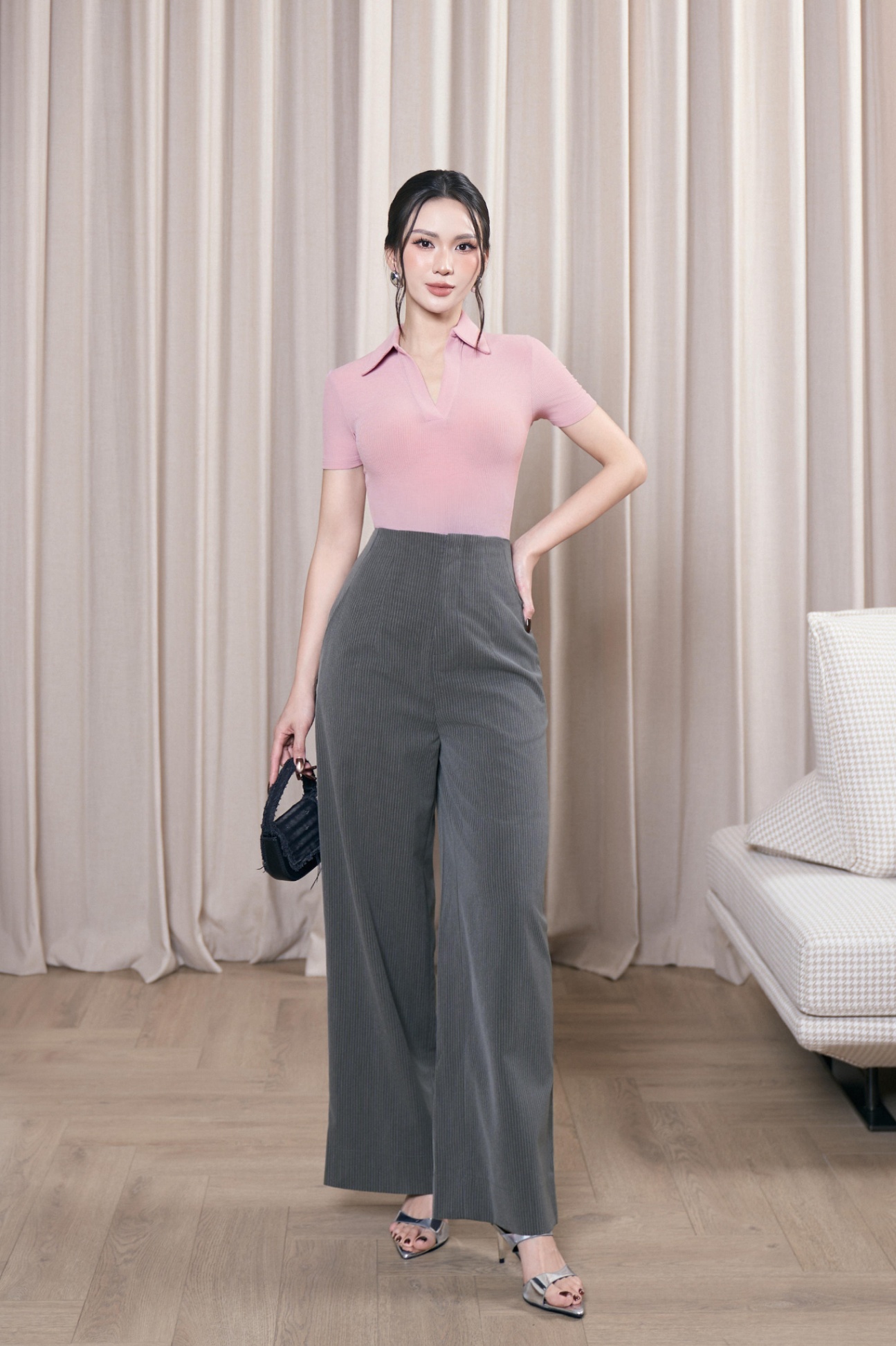 Quần Ống Suông Cạp Cao 2