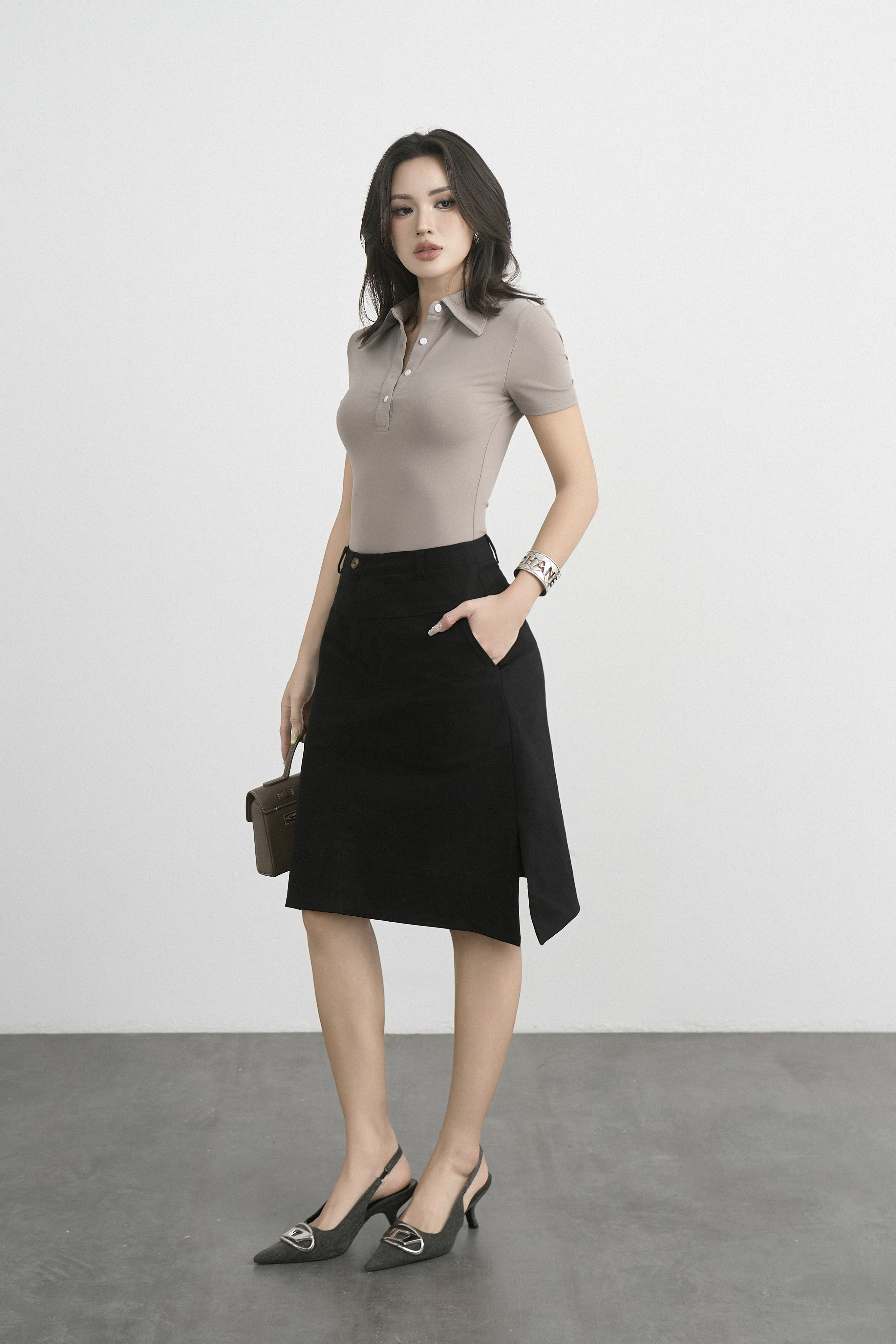 ÁO NGẮN TAY CỔ ĐỨC - NT44T