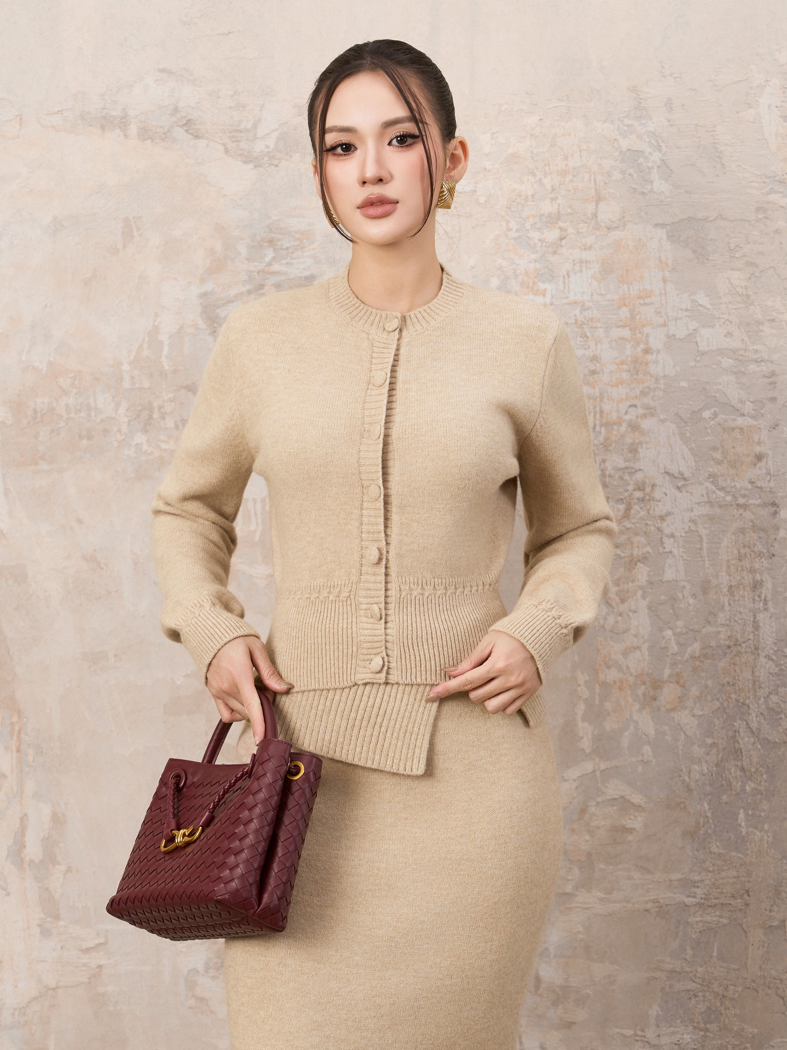 Áo Len Dài Tay Cổ Trụ