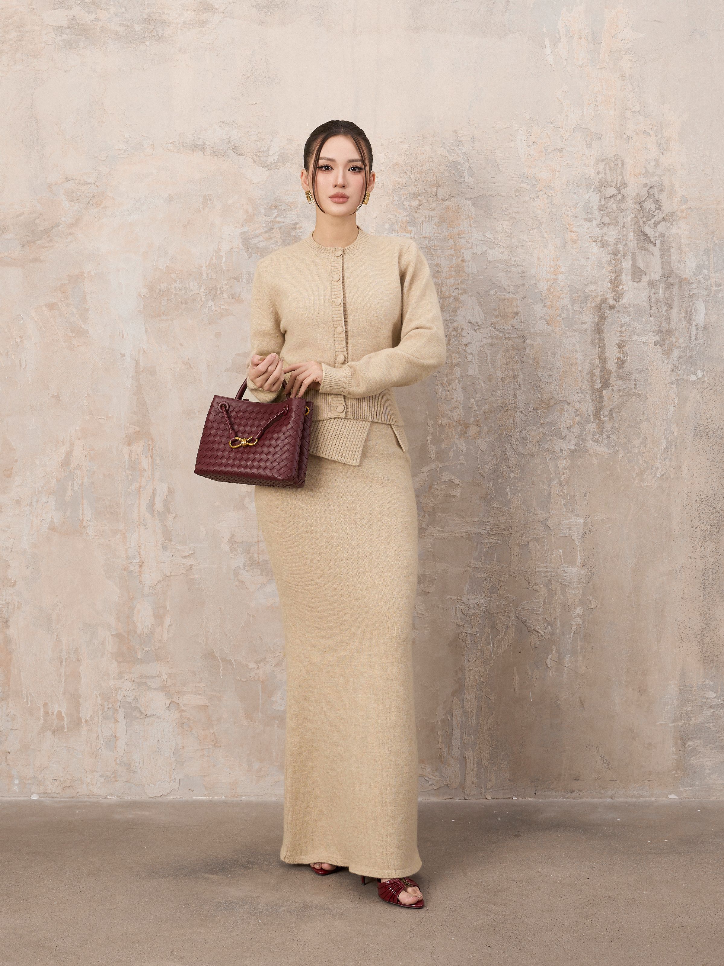 Áo Len Dài Tay Cổ Trụ