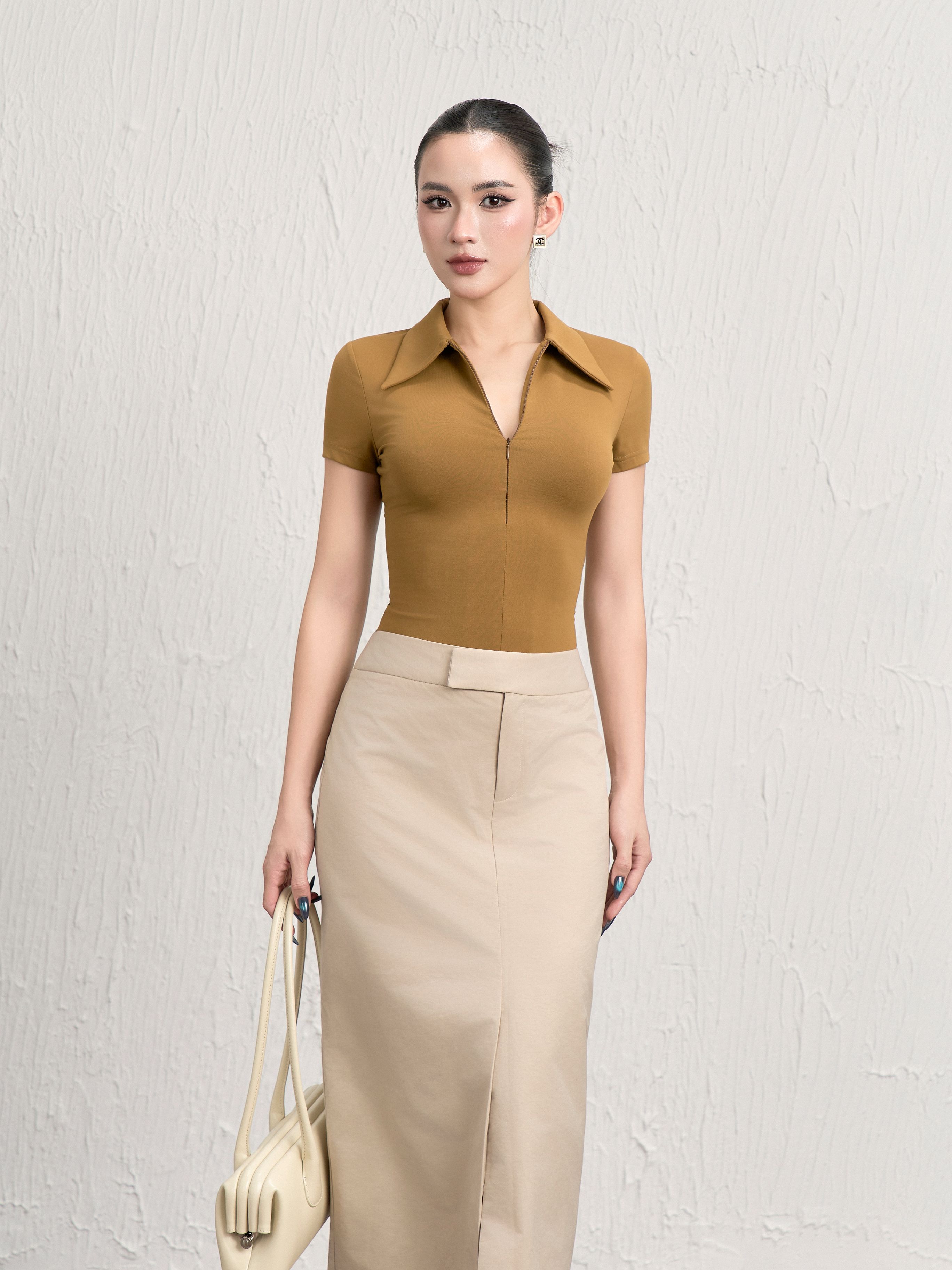 Chân Váy Kaki Xẻ Trước 2 - CVKK22