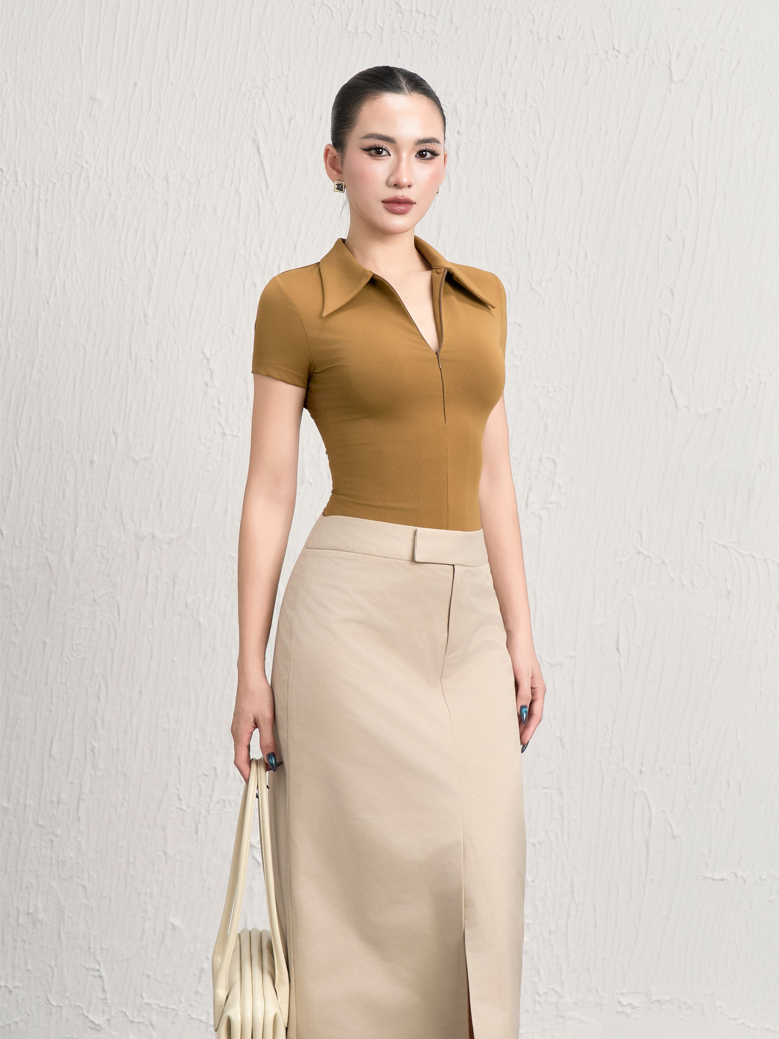 Chân Váy Kaki Xẻ Trước 2 - CVKK22